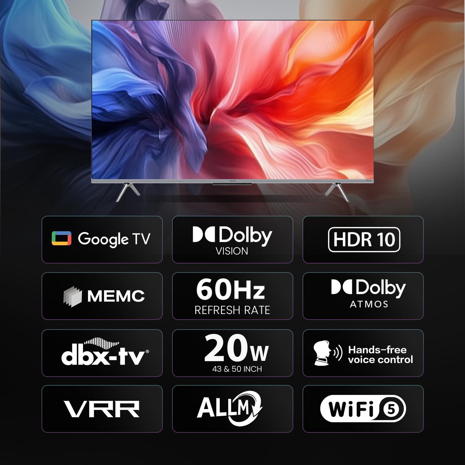 4K Ultra HD P7GT Series 108cm(43) Smart Google TV With Hands Free voice Control (43P7GT-P)